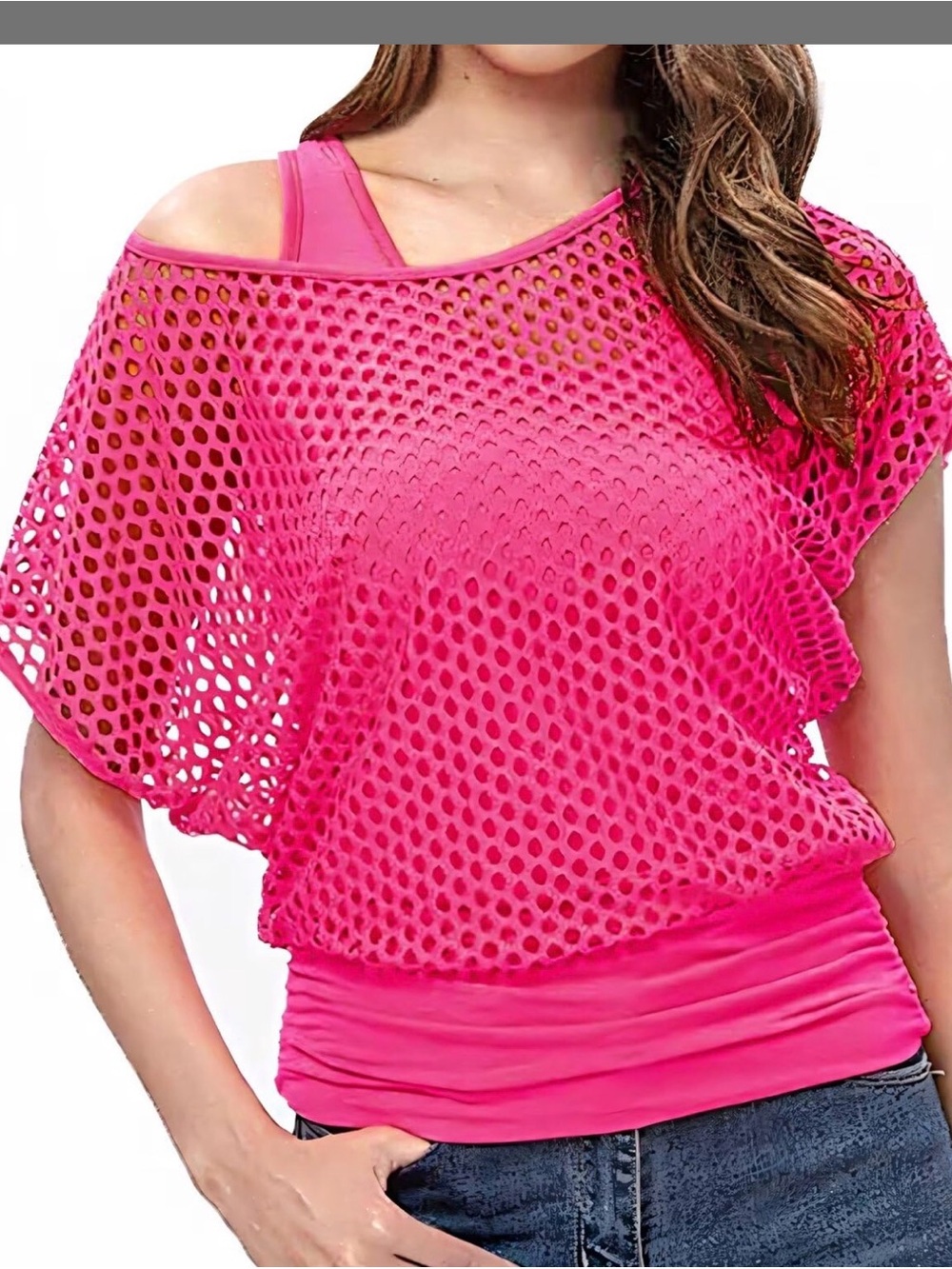 80’s 90’s neon off shoulder party outfit size 2xl